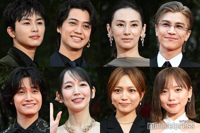 「第38回東京国際映画祭」レッドカーペットに登場した（上段左上から時計回り）草川拓弥、高橋海人、北川景子、岩田剛典、齊藤京子、川口春奈、吉岡里帆、佐野晶哉（C）モデルプレス