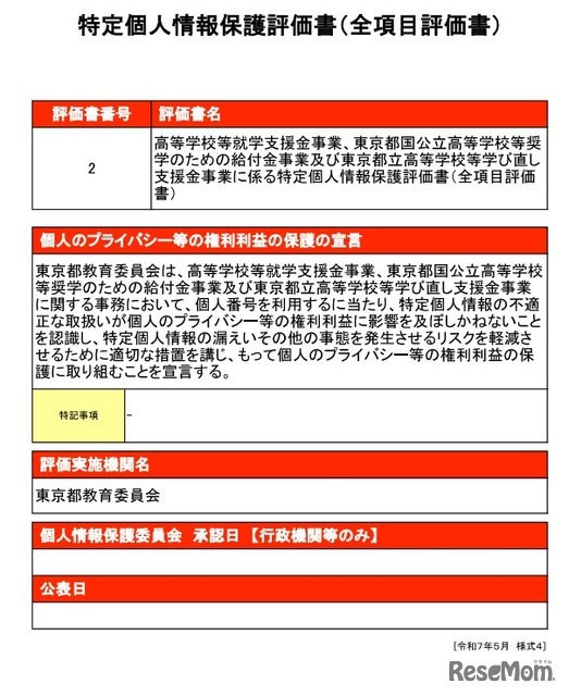 特定個人情報保護評価書（全項目評価書）