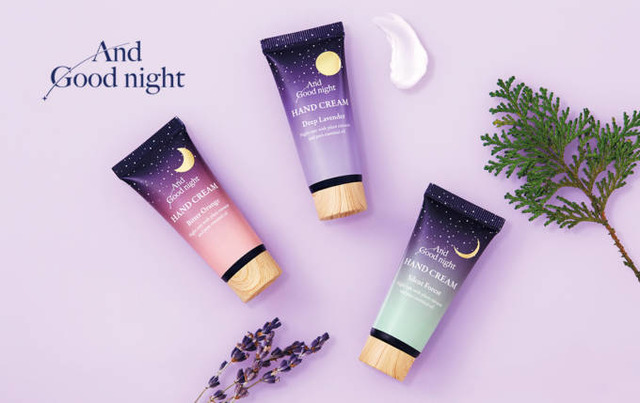 アンドグッドナイト、安らぐ天然アロマと保湿成分たっぷりのハンドクリームとリップバーム新発売