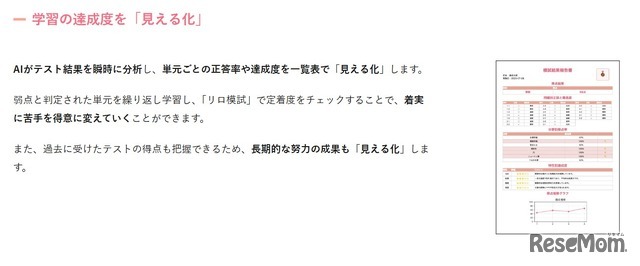 学習の達成度を「見える化」