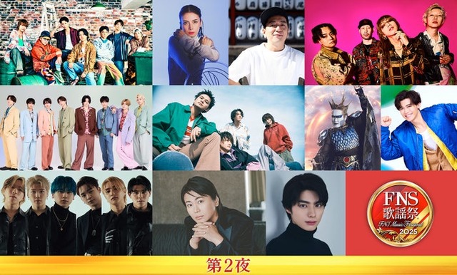 （上段左から）WEST.、柴咲コウfeat. LITTLE （KICK THE CAN CREW）、SUPER BEAVER （中段左から）timelesz、DISH//、デーモン閣下（聖飢魔II）、新浜レオン （下段左から）BE:FIRST、氷川きよし、本田響矢（C）フジテレビ