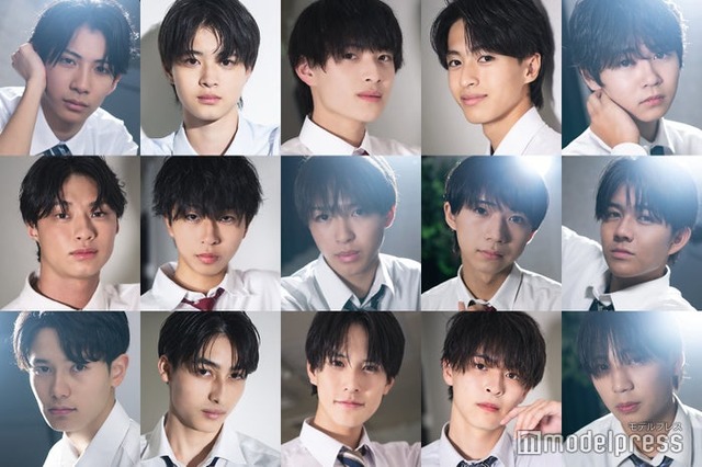 「男子高生ミスターコン2025」ファイナリスト（上段左から）小川永真、西小路侑汰、倉田琉偉、楢崎悠亮、清田優翔（中段左から）榎田一王、菊地脩椰、大橋光、曽根凌輔、安藤志音、（下段左から）谷本晴、吹澤輝、江畑皇之介、山口凌摩、三浦斗空（提供写真）