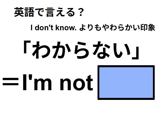 英語で「わからない」は何て言う？