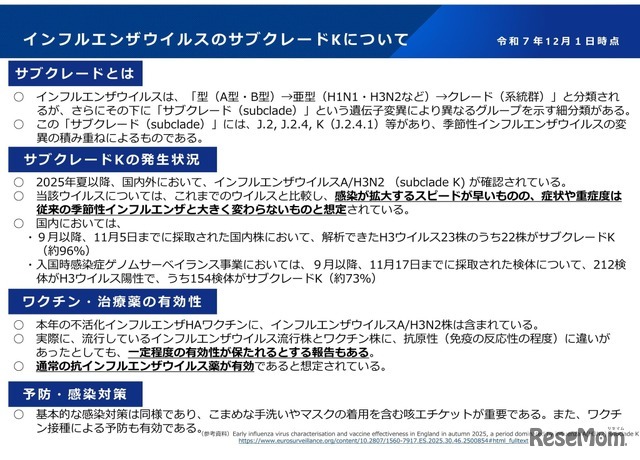 インフルエンザウイルスのサブグレードについて