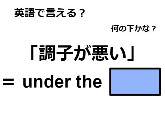 英語で「調子が悪い」は何て言う？