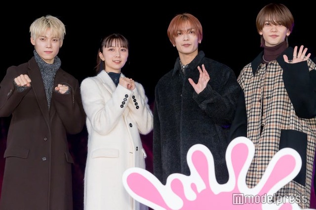 「ロマンティック・キラー」ロマンティックイルミネーション消灯式に出席した木村柾哉、上白石萌歌、高橋恭平、中島颯太（C）モデルプレス