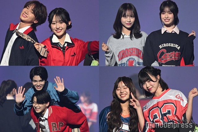 （左から時計回りに）内田金吾、多田梨音、永瀬さら、葛⻄杏也菜、表すみれ、⾕村優真、⽊村⽃⼀、倉澤俊（C）モデルプレス