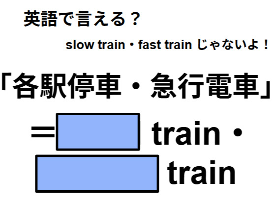 英語で「各駅停車・急行電車」は何て言う？