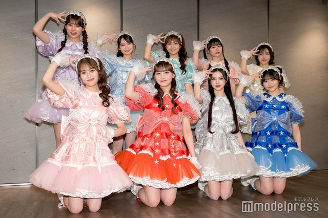MORE STAR（後列左から）萩田そら、高梨ゆな、鈴木花梨、新井心菜、笹原なな花（前列左から）森田あみ、山本るしあ、中山こはく、遠藤まりん（（C）モデルプレス