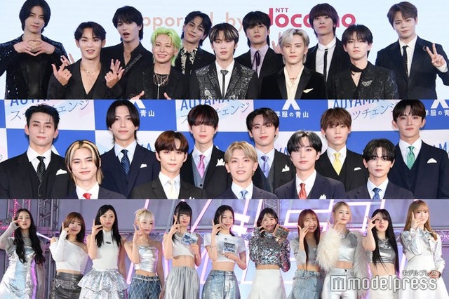 （上段から）JO1、INI、ME:I（C）モデルプレス