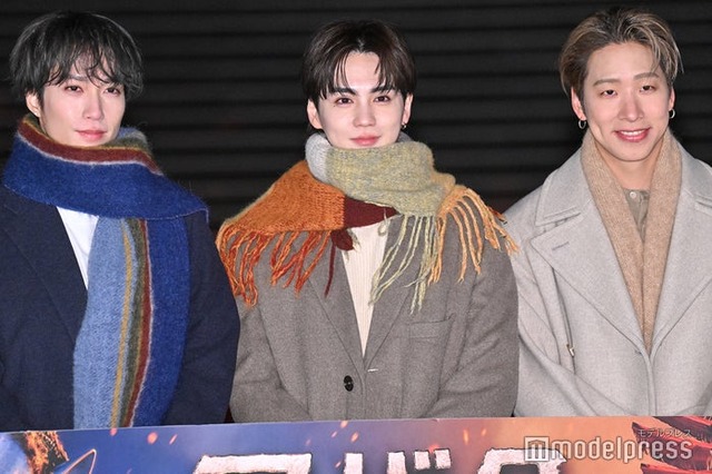 点灯セレモニーに出席した藤原樹、吉野北人、陣（C）モデルプレス