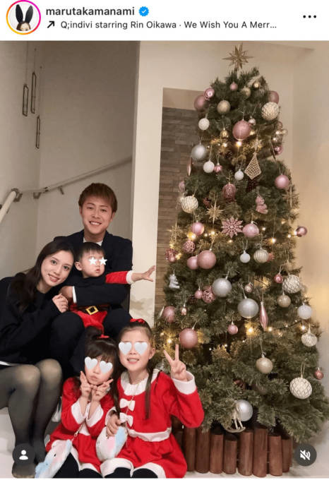 丸高愛実、夫・柿谷曜一朗＆3人の子供とパシャリ！クリスマスSHOT披露「喜ぶ姿が見られて幸せ」