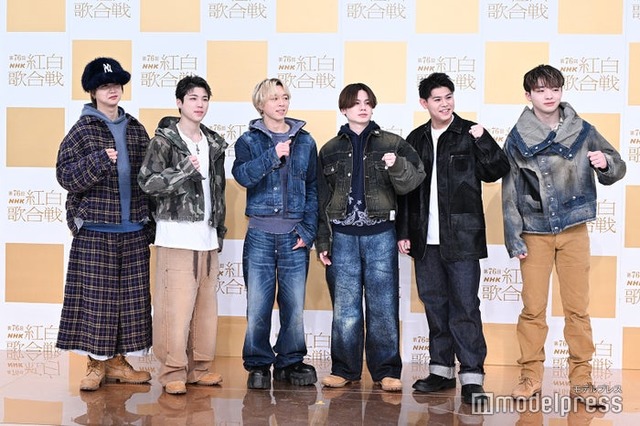 （左から）JUNON（ジュノン）、SHUNTO（シュント）、SOTA（ソウタ）、MANATO（マナト）、LEO（レオ）、RYUHEI（リュウヘイ）／BE:FIRST（C）モデルプレス