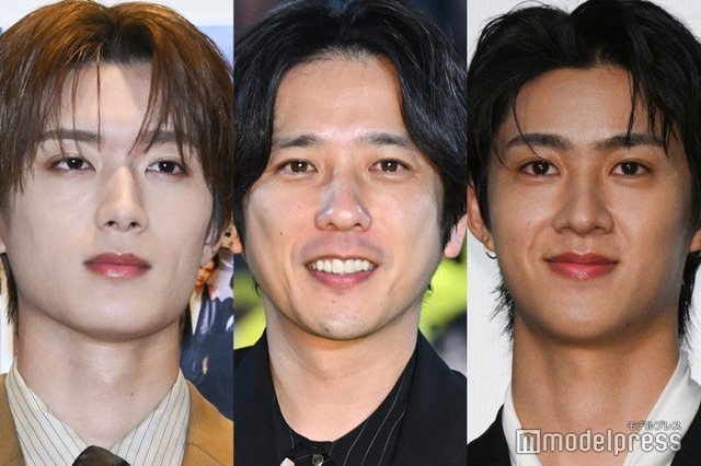 （左から）山中柔太朗、二宮和也、曽野舜太（C）モデルプレス