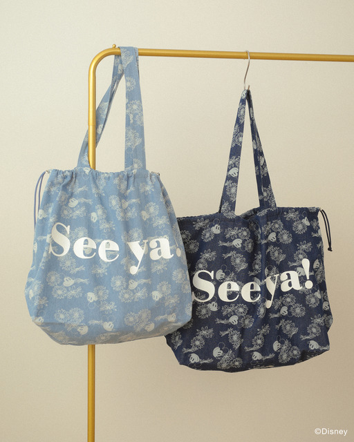 ミッキー＆フレンズ/花柄デニムトートバッグ￥3,990