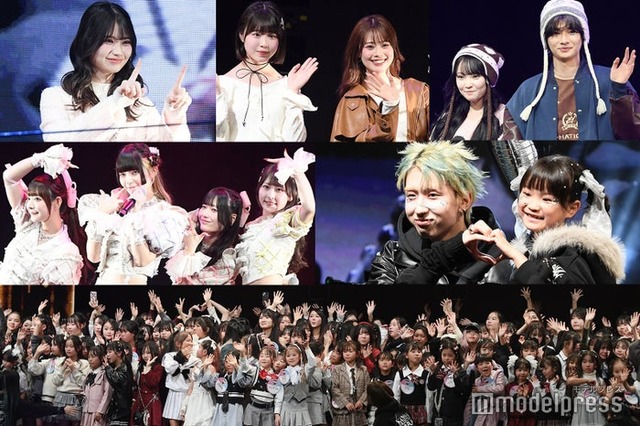 （上段左から時計回り）藤田みあ、表すみれ＆瀬川陽菜乃、相塲星音＆河村叶翔、MON7A＆村方乃々佳、ランウェイモデル、きゅるりんってしてみて（C）モデルプレス