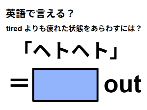 英語で「ヘトヘト」は何て言う？