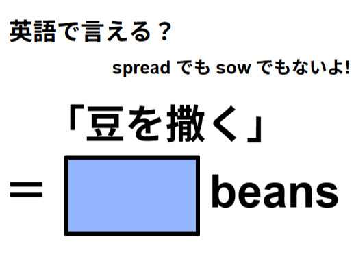 英語で「豆を撒く」はなんて言う？