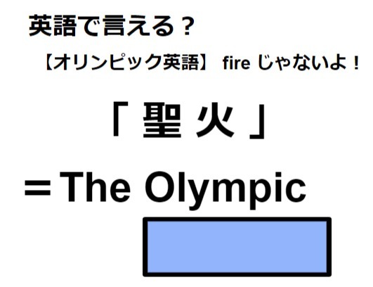 英語で「聖火」は何て言う？