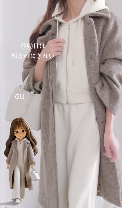 上下【GU】白スウェットで完成。着心地と清潔感を備えた大人のリラックススタイル【40代の毎日コーデ】