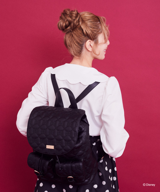 ミニー／リボンキルティングトートリュック（Black）￥13,900