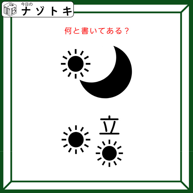 クイズです！「この図は、何と書いてある？」イラストの位置がポイントです【難易度LV２・甘口】