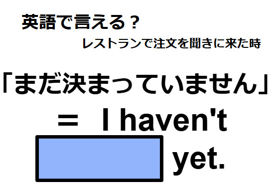 英語で「まだ決まっていません」は何て言う？
