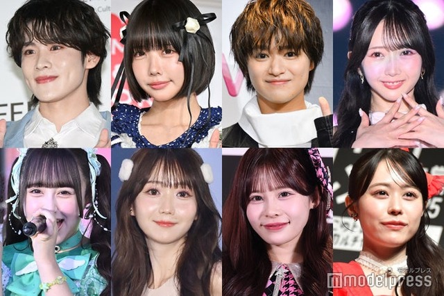 （上段左から）大久保波留、あの、大倉空人、谷崎早耶（下段左から）若葉のあ、大谷映美里、村川緋杏、佐野愛花（C）モデルプレス
