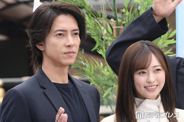 映画「正直不動産」キックオフ地鎮祭＆完成報告【正直】会見に出席した山下智久、福原遥（C）モデルプレス