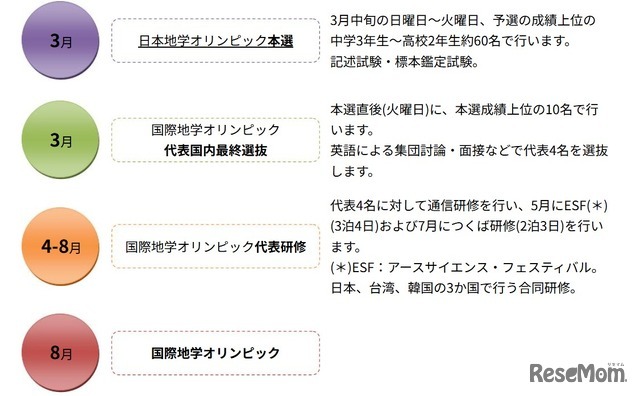 国際大会までのおもなスケジュール