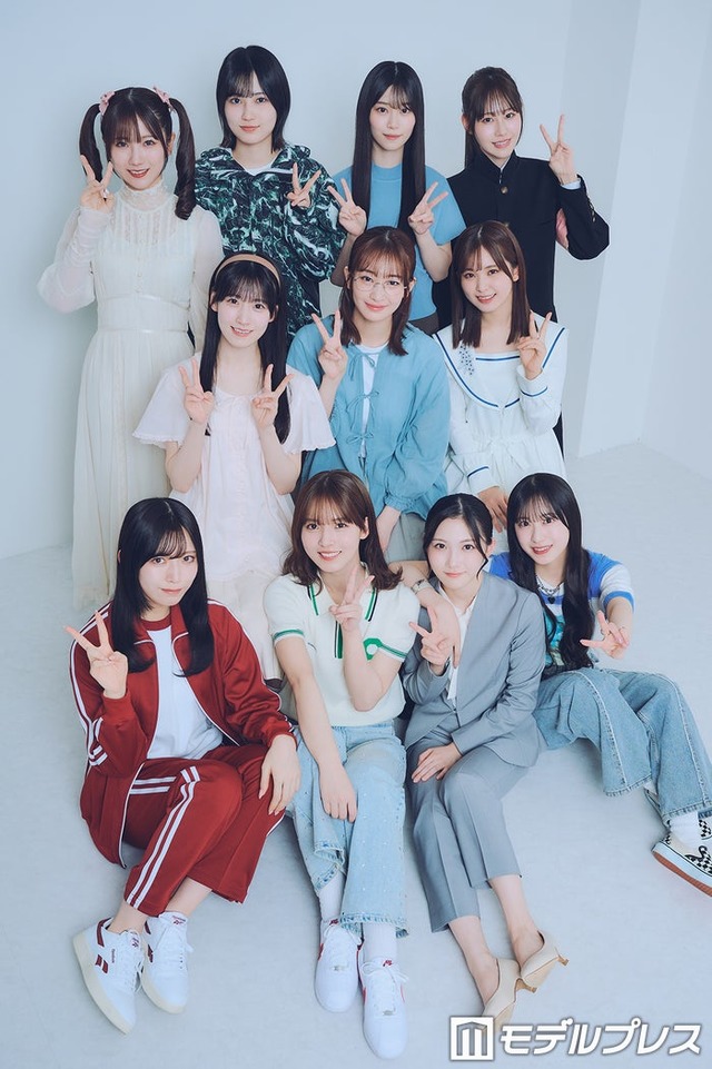 櫻坂46三期生／（上段）小田倉麗奈、的野美青、山下瞳月、向井純葉（中段）石森璃花、小島凪紗、遠藤理子（下段）村山美羽、中嶋優月、谷口愛季、村井優（C）モデルプレス