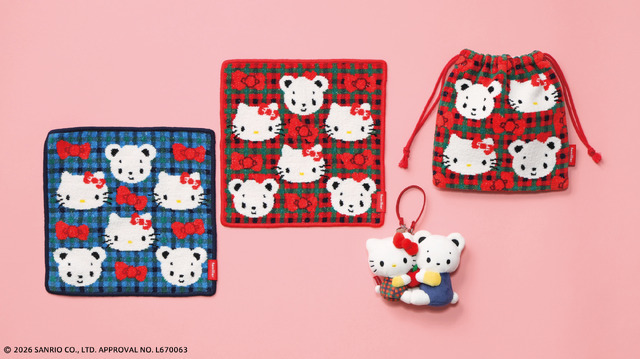 タオルハンカチ 3,630円/巾着　8,800円/マスコットチャーム　7,150円 ※税込