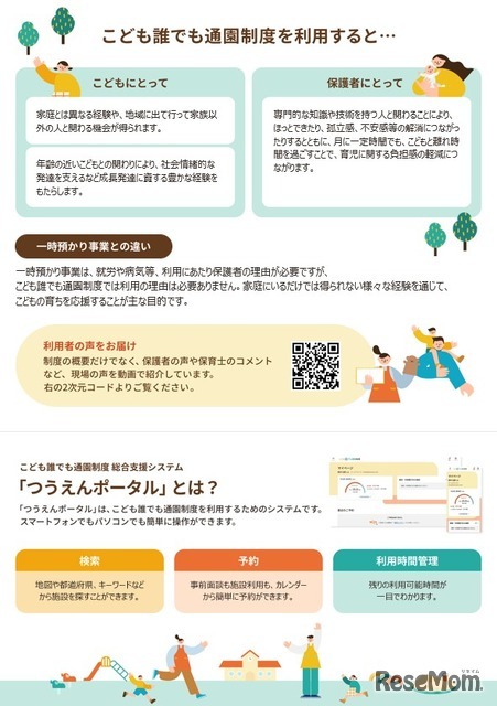 こども誰でも通園制度のリーフレット