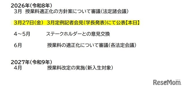 今後のスケジュール案