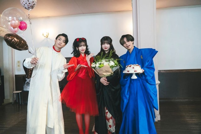 伊藤健太郎、片岡凜、吉川愛、永瀬廉（C）2026「鬼の花嫁」製作委員会