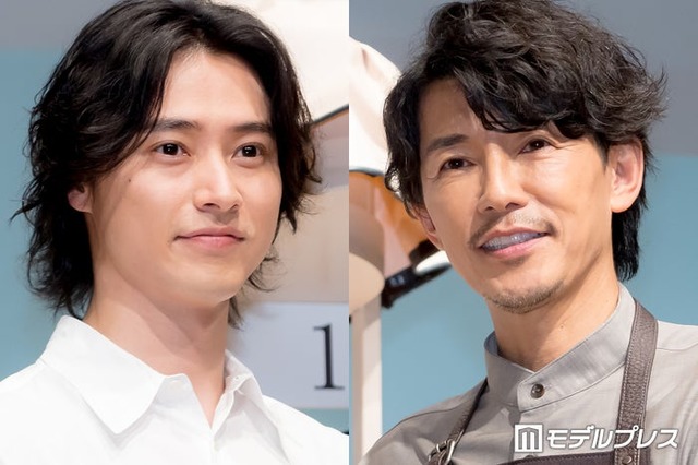 「uno ヘアケア 新CM発表会」に出席した山崎賢人、藤木直人（C）モデルプレス