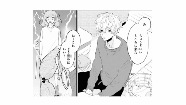 よりによってそれを持つ!? 洗濯物を畳む彼の手にあるものとは？【ごほうびは夜にちょうだい #12】