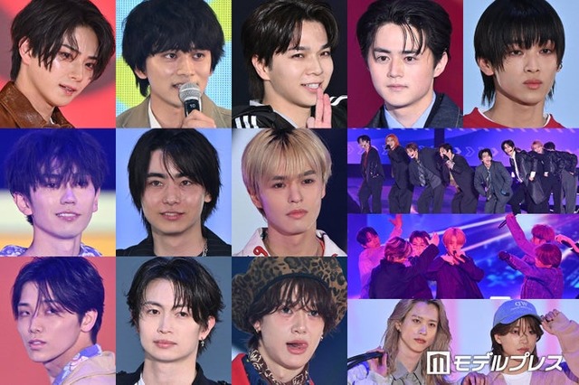 （上段）岩瀬洋志、北村匠海、塩崎太智、鈴鹿央士、松本怜生（中段）樋口幸平、豊田裕大、奥野壮、超特急、MAZZEL（下段）高尾颯斗、綱啓永、小川史記、もーりーしゅーと（C）モデルプレス