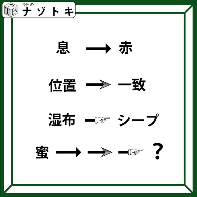クイズです！「息が赤に、位置が一致に変化」それぞれの矢印の法則から、隠れた言葉を見つけましょう【難易度LV.３・中辛】