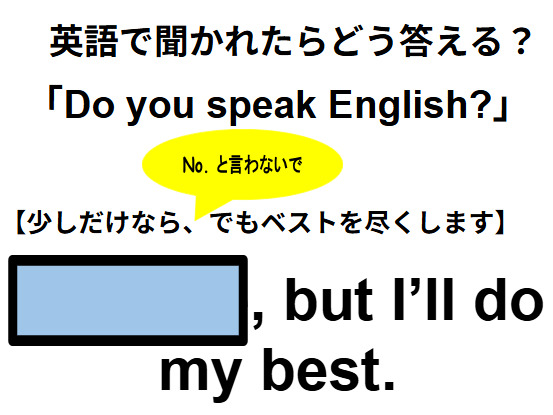 英語で聞かれたらどう答える？「Do you speak English?」