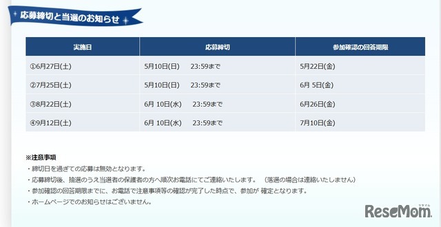 「ディズニー・ドリーマーズ・エクスペリエンス」応募締切