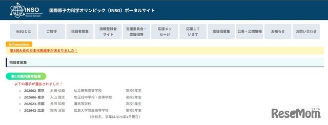 第3回大会の日本代表選手が決定