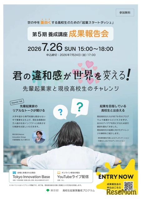 「起業スタートダッシュ」高校生起業家養成プログラム成果発信イベント