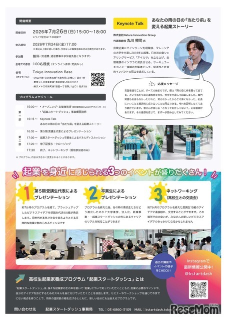 「起業スタートダッシュ」高校生起業家養成プログラム成果発信イベント