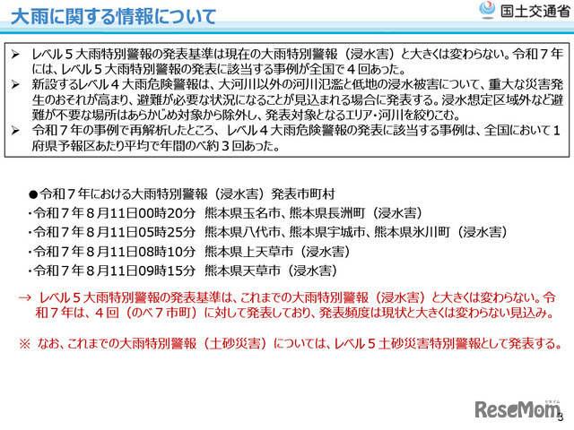 大雨に関する情報について