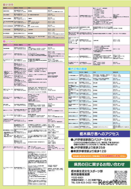 栃木県民の日記念イベントパンフレット