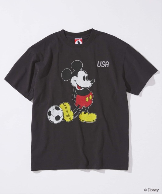 MICKEY MOUSE / ミッキー マウス 別注 サッカー プリント Tシャツ ©Disney