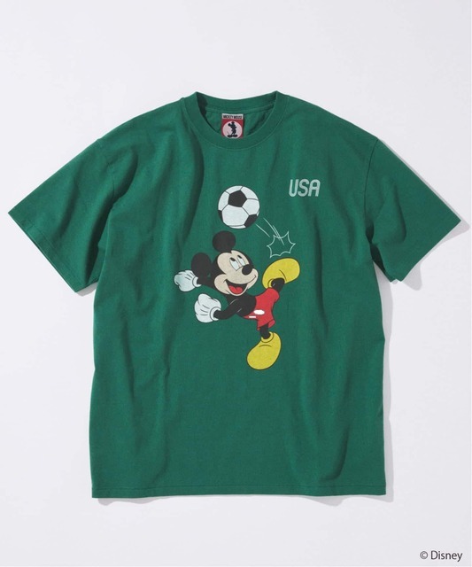 MICKEY MOUSE / ミッキー マウス 別注 サッカー プリント Tシャツ ©Disney