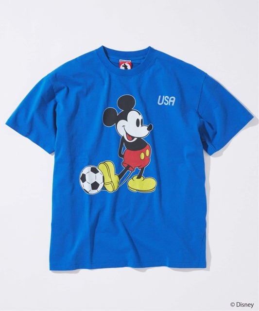 MICKEY MOUSE / ミッキー マウス 別注 サッカー プリント Tシャツ ©Disney