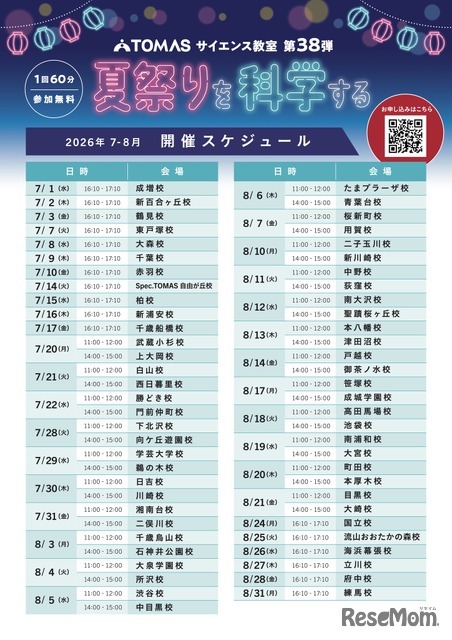 開催スケジュール